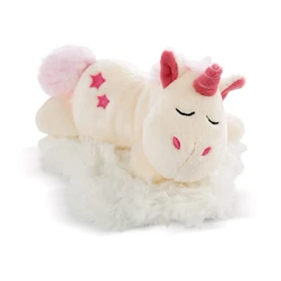 Afbeelding van Liggend zacht speelgoed slapende op wolk eenhoorn Theodor 16cm NICI beige