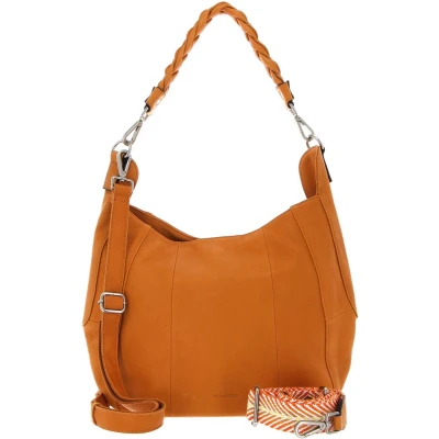 Afbeelding van FREDsBRUDER Leren Schoudertas Brevion Hobo Melon Oranje