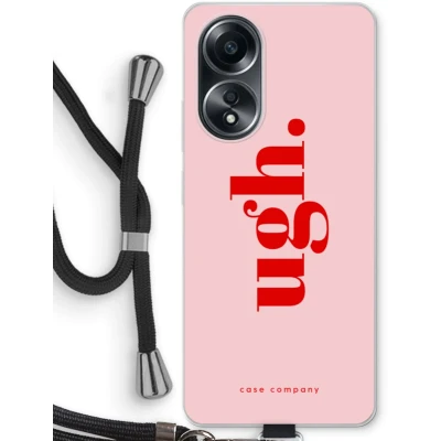 Afbeelding van Case Company® hoesje met Koord geschikt voor Oppo A58 4G Ugh Telefoonhoesje Zwart Bescherming aan alle Kanten en Over de Schermrand