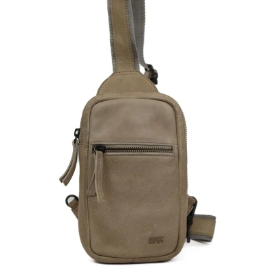 Afbeelding van Bear Design Nikki Leren Crossbodytas Zilver Nerts