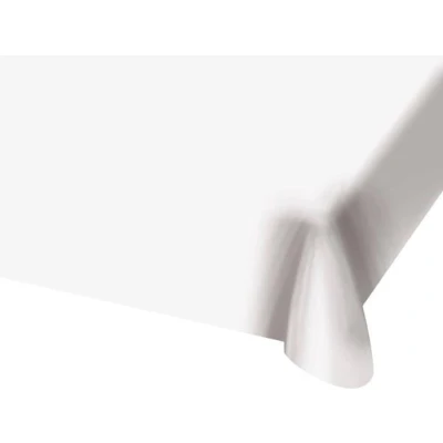 Afbeelding van Tafelkleed van plastic wit 130 x 180 cm Feesttafelkleden