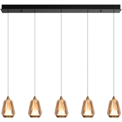 Afbeelding van Moderne hanglamp 5 lichts amber Tromba