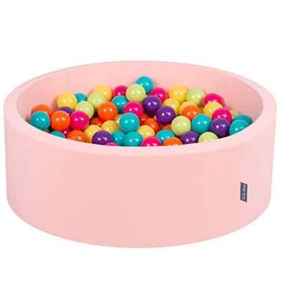 Afbeelding van KiddyMoon Schuim Ballenbak Voor Kinderen Met Ballen Ø 7 Cm Gemaakt In EU, Roze:L Groen Gel Turkois Oranje Donker Roze Violet,90X30cm/300