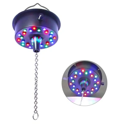 Afbeelding van 5 rpm 9 verstelbare roterende balspiegel motor met 24 RGB LED licht voor 4 6 8 12 &quot;discobal party decor dj band bar nachtclub KTV (niet meegeleverd) (USB gevoed/batterij)
