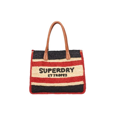 Afbeelding van Superdry Vrouwen Luxe Draagtas van Raffia Blauw Grootte: 1SIZE