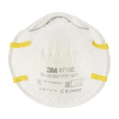 Afbeelding van 3M 8710EC3, adembeschermingsmasker FFP1, deeltjesmasker voor handschuurwerkzaamheden, individueel aanpasbare neusbeugel, EN veiligheid gecertificeerd, 3 stuks