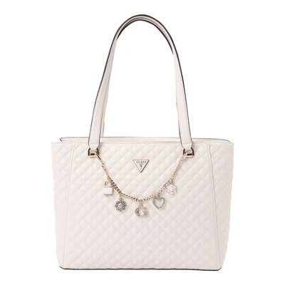 Afbeelding van GUESS Schoudertas Everlee Noel Tote Bag Creme White Crème