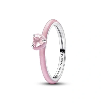 Afbeelding van PANDORA Damesring Zilver Roze Chakra Hart 193088C02, 54/17,2, Sterling zilver, email