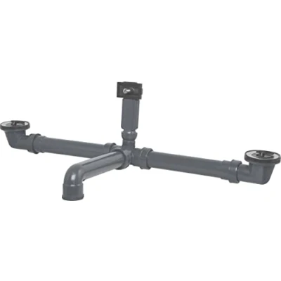 Afbeelding van Cornat Rezyklat Afvoer en overloopgarnituur voor omkeerbare dubbele spoelbakken 1 1/2 inch AG gemaakt van gerecyclede kunststoffen Made in Germany kwaliteit/spoelbakafvoer / T354504R