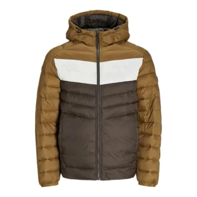 Afbeelding van JACK &amp; JONES Jjesprint puffer hood bufferjas voor heren, Mulch/Detail: monks badjas/Moonbeam Blocking, M