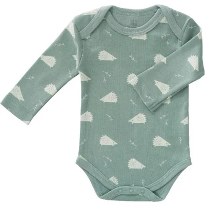 Afbeelding van Fresk Romper met Lange Mouwen 3 6 m Kraamcadeau Babykleding Biologisch Katoen Groen Hedgehog