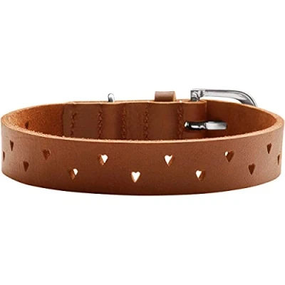 Afbeelding van HUNTER Hondenhalsband Aalborg Soul, kleur cognac, met hart gestanst, sterk ingevet, robuust, maat 35