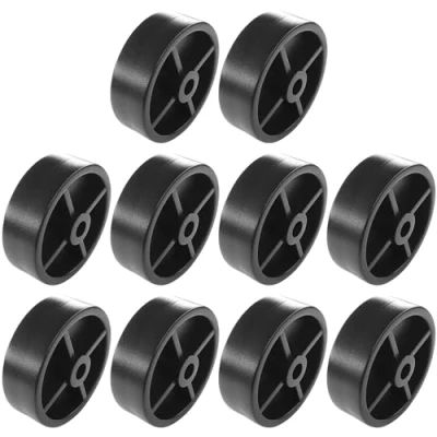 Afbeelding van cyclingcolors 10 x kunststof wielen, 45 mm, zwart, geleiderail, meubel, bed, schuifdeur, lade, kast