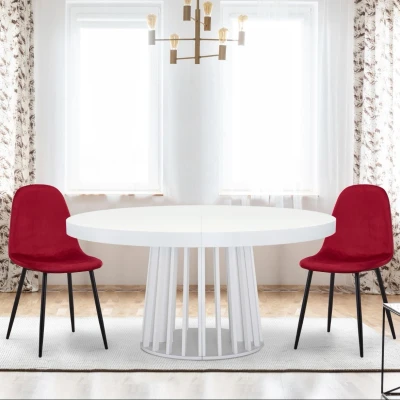 Afbeelding van Set van 4 Gao roodfluwelen stoelen Menzzo