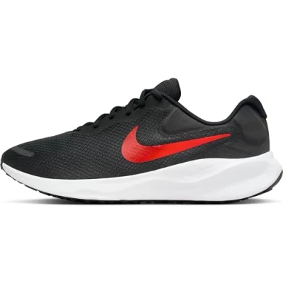 Afbeelding van Nike Performance Revolution 7 Hardloopschoenen voor op de weg, Heren, Maat: 42, Black/universal red/white Textiel/ synthetisch