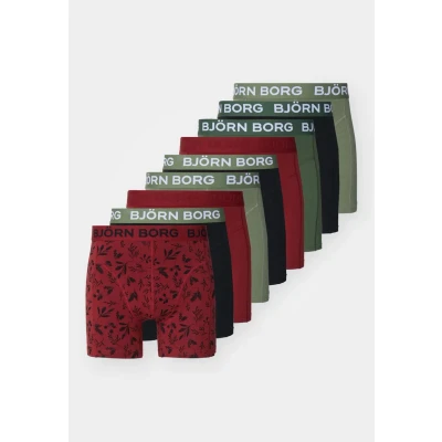 Afbeelding van Björn Borg heren Boxershorts met logoband in 9 pack giftbox de kleur Groen, maat: L