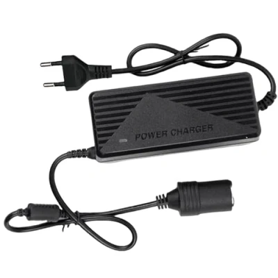 Afbeelding van Auto netadapter, 220 V naar 12 10 A spanningsomvormer, netvoeding sigarettenaansteker omvormer, adapter stroomomvormer voor autostofzuiger, autokoelkast, compressor, bandenpomp
