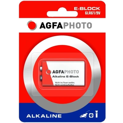 Afbeelding van Agfaphoto Batterij Alkaline, E Block, 6LR61, 9V Power, Retail Blister (1 Pack)