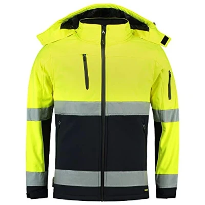 Afbeelding van Tricorp Hi Vis Softshell Jas 403007 Geel Marine Maat 4XL