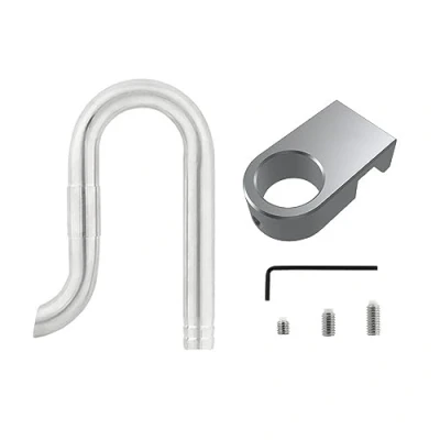 Afbeelding van MiOYOOW Aquarium Inflow Outflow Pipe, Roestvrij Staal Uitstroom Lily Waterpijp met Aluminiumlegering Bevestigingsklem voor