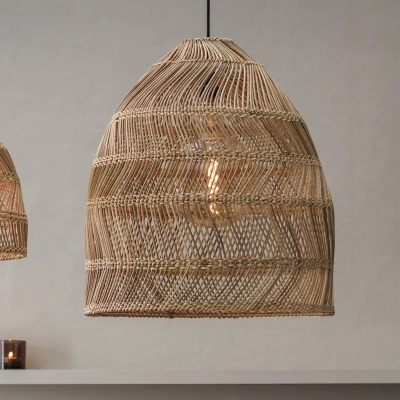 Afbeelding van PR Home Maja hanglamp buiten, rotan, Ø 45 cm