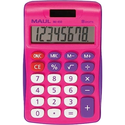 Afbeelding van Maul MJ 450 Bureaurekenmachine Pink Aantal displayposities: 8 werkt op batterijen, zonne energie (b x h) 113 mm 72