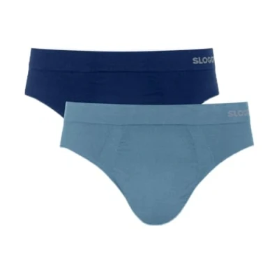 Afbeelding van Sloggi Herenslips 2P Men GO Smooth Classic Briefs Marine/Blauw Small Heren