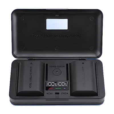Afbeelding van LP E6/E6N/E6NH Battery Multifunctional Charger Set (Including Two E6 Batteries) Compatible with Canon EOS 5D Mark 2/3/4/5DS/R/6/7D 2/6D/7D/7D/R5/R6/R7, etc