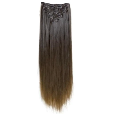 Afbeelding van CAISHA XXL 60cm 8 Delige Set Clip In Extensions Haarextensies Haarstukje Glad Bruin Mix CES18
