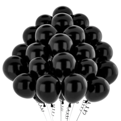 Afbeelding van hpnparty ballonnen zwart metallic, 50 stuks, 30 cm, zwarte ballonnen, heliumballonnen, latex voor verjaardagsdecoratie, babyshower, bruiloftsdecoratie, doopdecoratie, feestdecoratie