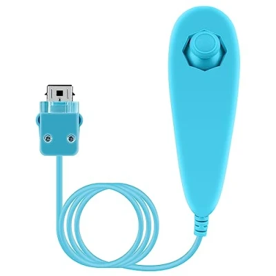 Afbeelding van OSTENT Nunchuck Controller met bewegingsgebaseerde kabel voor Nintendo Wii videogameconsole, blauw