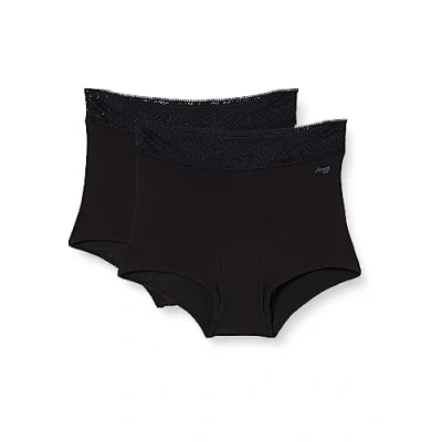 Afbeelding van Sloggi 2 pack Menstruatie shorts period short medium S Zwart