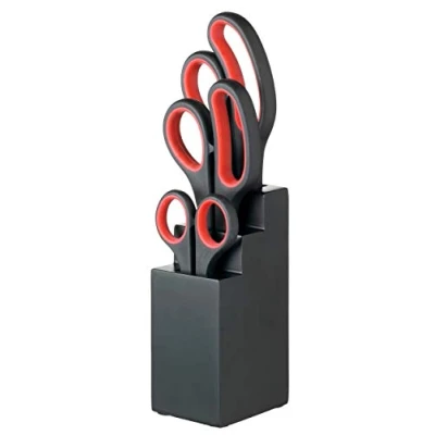 Afbeelding van KitchenCraft KCSCISET3 3 delige schaarset met zwart blok