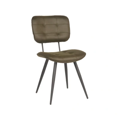 Afbeelding van LABEL51 Eetkamerstoel Gus Army green Microfiber Majorr