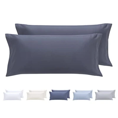 Afbeelding van Todocama Set van 2 kussenslopen, microvezel, extra zacht, hypoallergeen, 80 x 40 cm, donkergrijs (8435439012812)