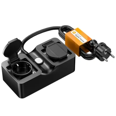 Afbeelding van Refoss Outdoor Connected Power Strip (Type F), WiFi Smart Socket met HomeKit, Alexa en Google Home, 16A IP44 waterdicht stopcontact spraakbesturing, afstandsbediening tijdfunctie