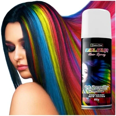 Afbeelding van Tijdelijke haarverfspray, haarkleur uitwasbaar (1 x 200 ml) haarspray voor carnaval (wit)