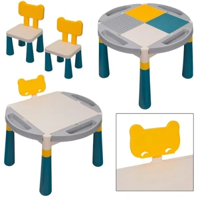 Afbeelding van COIL Kinderzitgroep, kindertafelgroep, kinderstoel, kindertafel, kindermeubels, materiaal: PP + ABS, 2 in 1 blokken of tekening (veelkleurig)