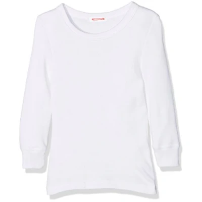 Afbeelding van Damart T shirt voor kinderen, lange mouwen, ronde hals thermolactyl bovendeel, interlock mesh warmtegraad 3, Wit (wit), 10 Jaar