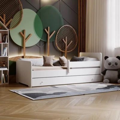 Afbeelding van KOBI Kinderbed Max met lade, matras, frame Bed voor een meisje en jongen de kinderkamer (160x80)