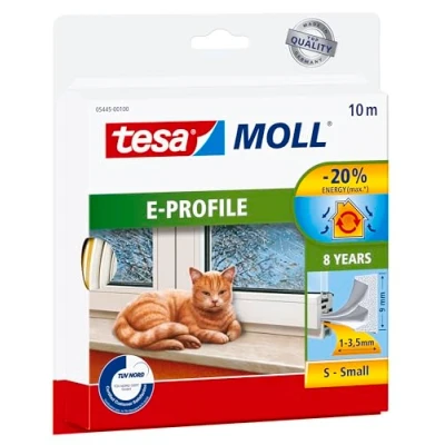 Afbeelding van tesa E PROFILE 05445 00100 00 Afdichtingstape tesamoll Wit (l x b) 10 m 9 mm 1 stuk(s)