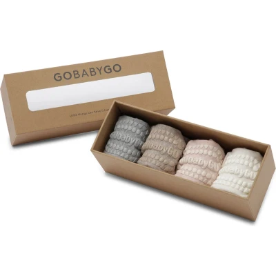Afbeelding van GoBabyGo Combo Box bamboe antislip sokjes / Soft Pink, Grey Melange, Off White, Sand 6 12m 17 19