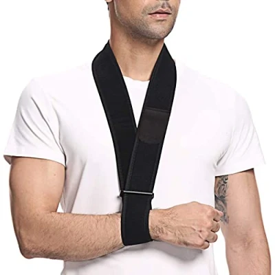 Afbeelding van supregear Arm Sling, Verstelbare Kraag Manchet Sling Immobilizer Lichtgewicht Hals Ondersteuning Eenvoudige Ademende Medische Schouder voor Mannen Vrouwen, One Size Fits Allen