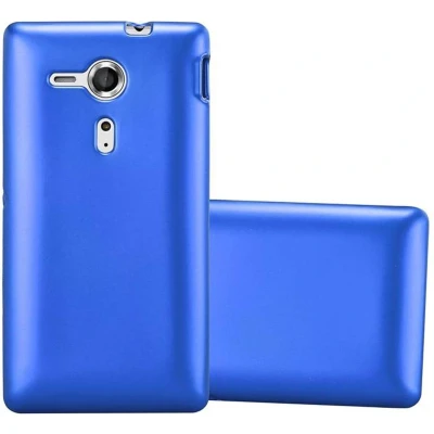 Afbeelding van Cadorabo Hoesje geschikt voor Sony Xperia SP in METAAL BLAUW Beschermhoes gemaakt van flexibel TPU silicone Case Cover