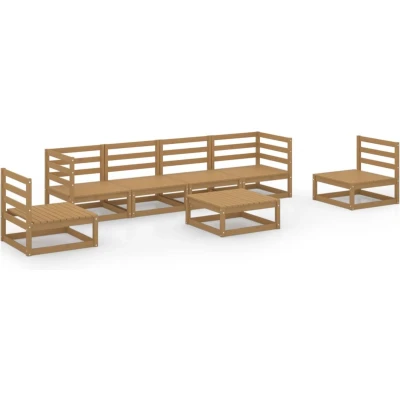 Afbeelding van vidaXL 7 delige Loungeset massief grenenhout honingbruin