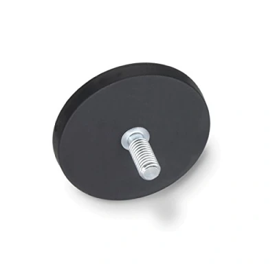 Afbeelding van Ganter Normelemente Handmagneten met schroefdraadtappen en rubberen ommanteling GN 51.3 ND 43 SW neodymium, ijzer, boor 1 stuk, zwart