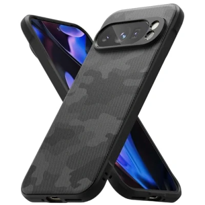 Afbeelding van Ringke Onyx Compatibel met Google Pixel 9 Pro Case, Robuust Phone Cover Duurzaam Schokbestendig TPU Hoesje Camo Black