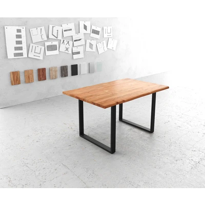 Afbeelding van Eetkamertafel Classic Edge acacia natuur 140x90 metaal zwart