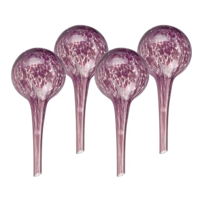Afbeelding van Relaxdays waterdruppelaar glas set van 4 15x6cm waterbol kamerplant druppelsysteem zwart