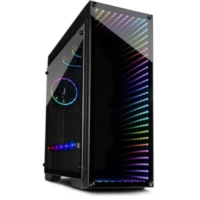 Afbeelding van Inter Tech X 908 Infini2 Tower zwart pc behuizing (Tower, PC, Zwart, ATX, ITX, Micro Mini Rood/Groen/Blauw, Behuizingsventilator)